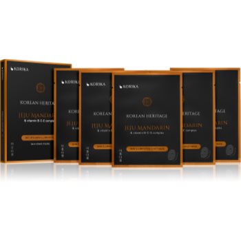 KORIKA Korean Heritage Set of 5 Skin Illuminating Face Sheet Masks set de măști de față la un preț mai avantajos pentru o piele mai luminoasa - imagine 2